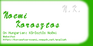 noemi korosztos business card